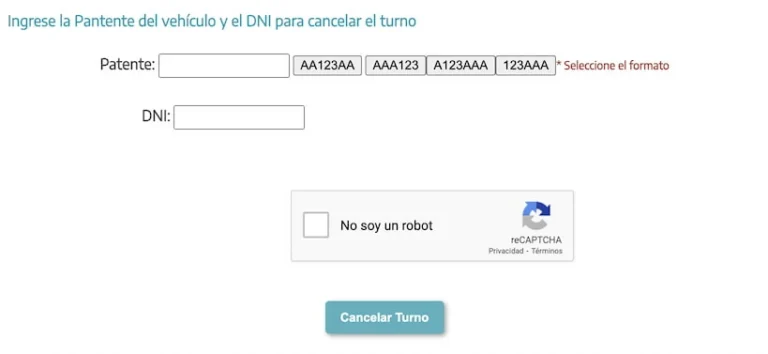 cancelar turno vtv
