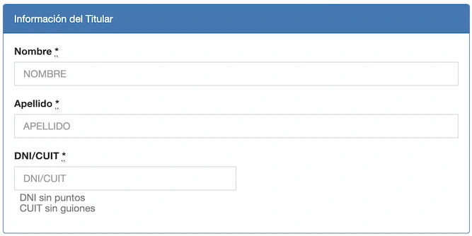datos titular del vehículo para vtv
