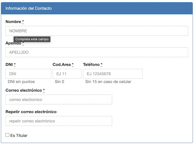 información de contacto para sacar tueno vtv